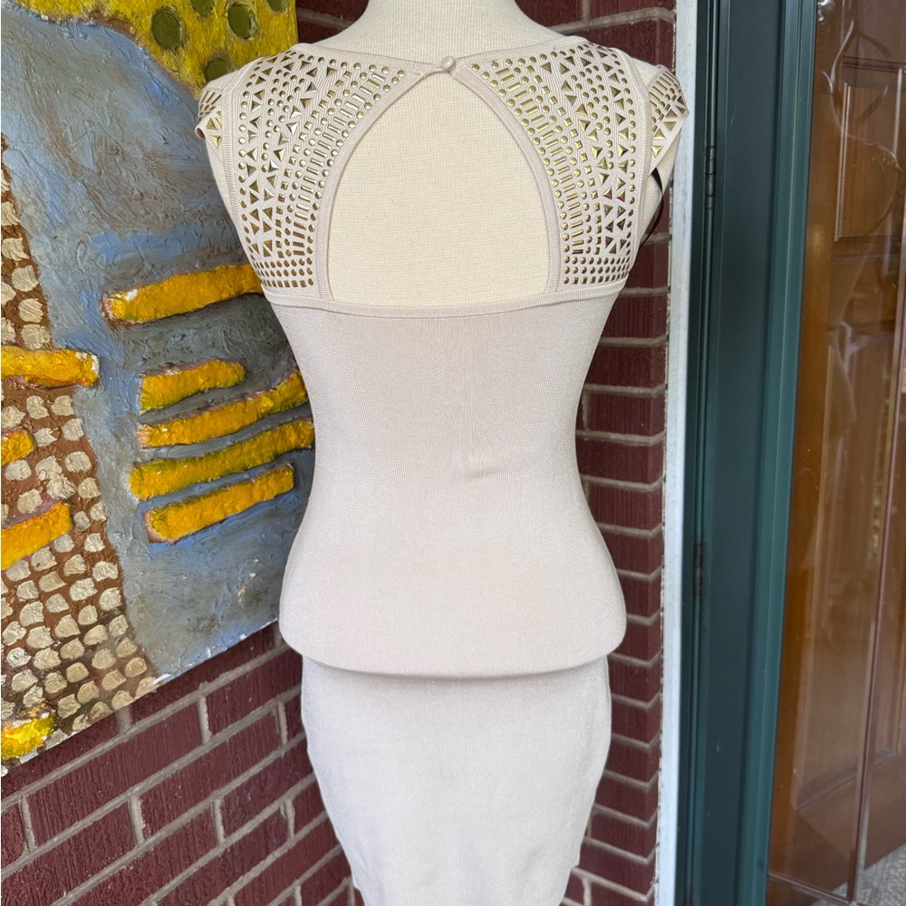 Bebe Cream Knit Bodycon Dress - Picture 6 of 11